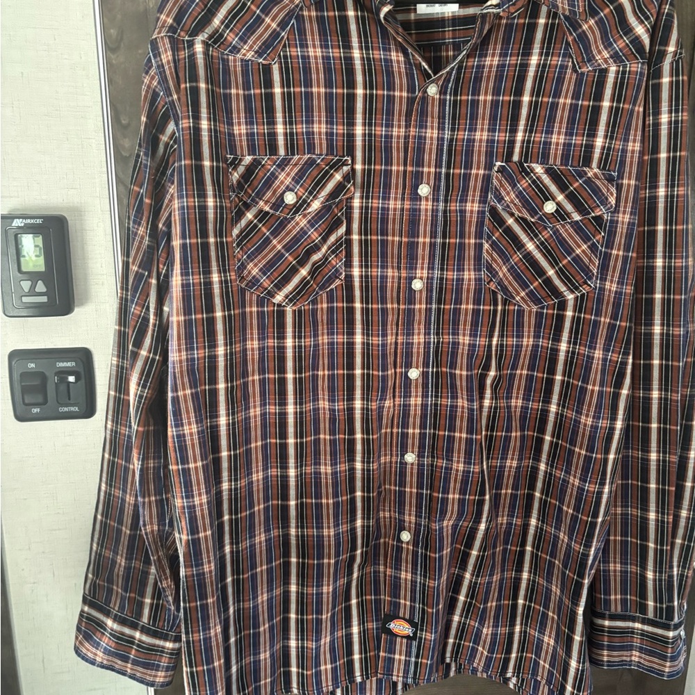 Dickies Men's Multicolor Plaid Button-Down Shirt